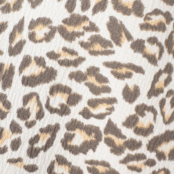 Nine West Leopard Animal Print V Neck Peplum Blouse Womens Large Crepe Chiffon - Picture 11 of 14